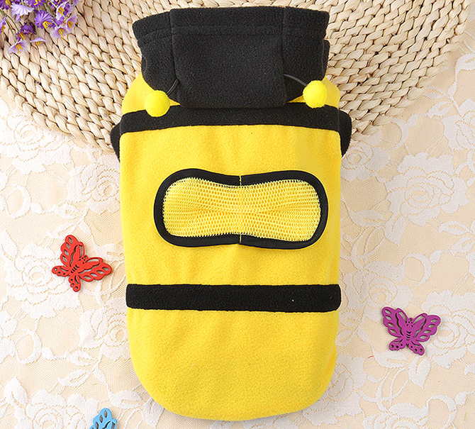 1Pcs Pet Clothes Cute Bees Dog Cat Clothes Soft Fleece Teddy Poodle Dog Clothes For Pets Product Supplies Accessories