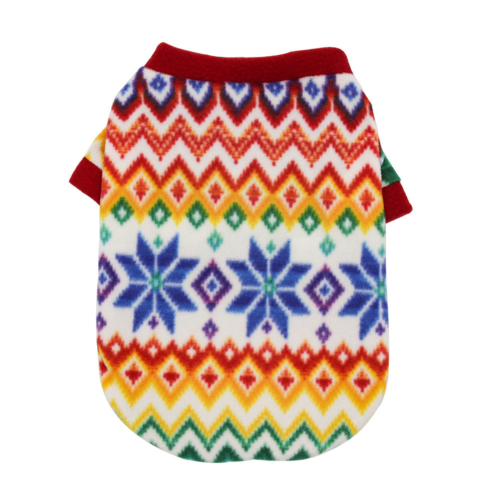 Christmas Dog Clothes Warm Fleece