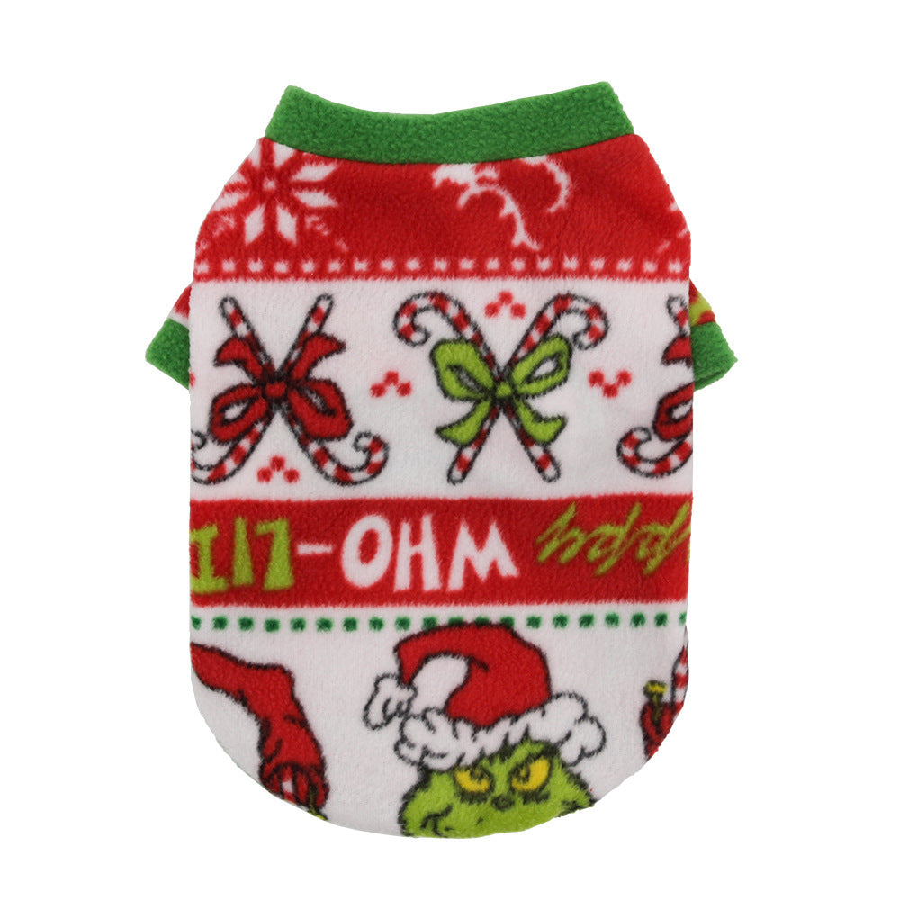 Christmas Dog Clothes Warm Fleece